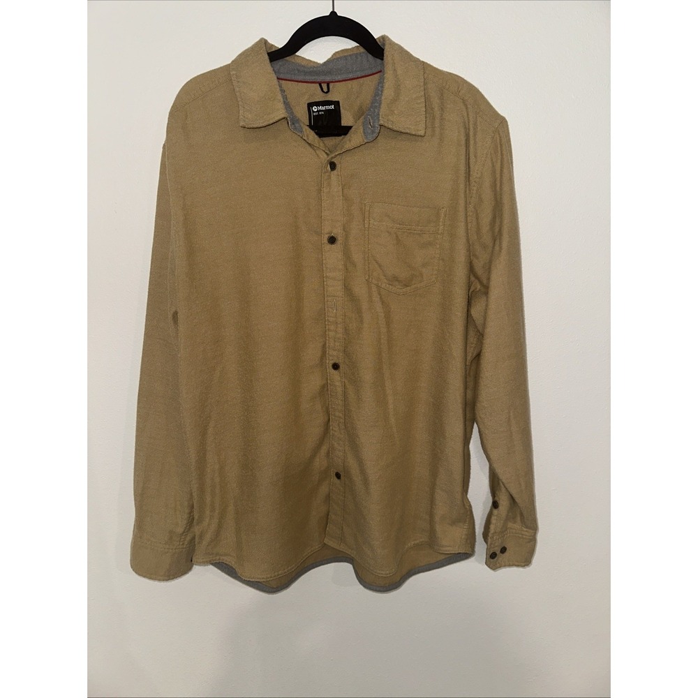 Marmot Hathaway Flannel‎ Long Sleeve Shirt Sz Men's Lg /TG Brown